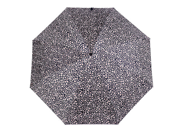 Ladies Mini Folding Umbrella - Compact UV-Protection Floral Parasol with Travel Cover