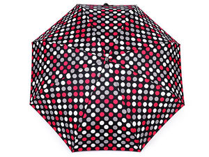 Women's Mini Folding Polka Dot Umbrella - Lightweight & Compact Travel Umbrella with 8-Rib Windproof Frame and Matching Storage Case