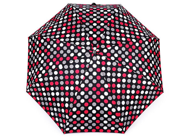 Women's Mini Folding Polka Dot Umbrella - Lightweight & Compact Travel Umbrella with 8-Rib Windproof Frame and Matching Storage Case