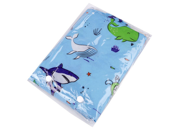 Premium Children's Waterproof Raincoat with Hood and Matching Storage Case - Colorful All-Over Motifs