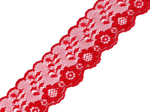 Premium 36mm Floral Lurex Nylon Lace Trim - Non-Elastic Synthetic Ribbon for Bridal, Evening Wear & Crafts