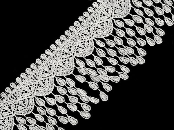 Premium Guipure Lace Trim with Tassel Fringe - 80mm Wide Decorative Border for Apparel, Bridal & Home Decor