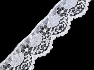 Premium Polyamide Lace Trim (40mm Width) – Elegant White Nylon Lace for Sewing, Crafts, and Home Decor