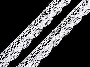 Premium White Cotton Bobbin Lace Trim - 22 cm Wide Decorative Border for Clothing, Home Textiles, and Crafts