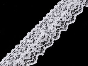 Elegant 40mm Double Lace Ruffle Trim - Premium Gathered Decorative Ribbon (White)