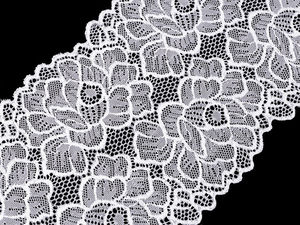 Premium Black Stretch Elastic Lace - 15.5cm Wide Decorative Insert and Table Runner