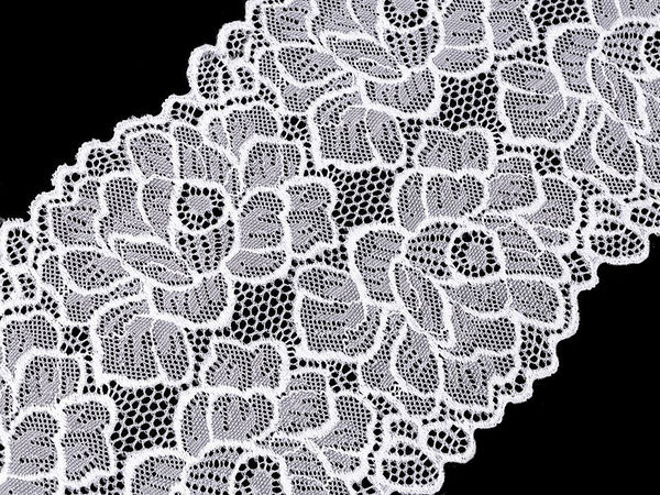 Premium Black Stretch Elastic Lace - 15.5cm Wide Decorative Insert and Table Runner