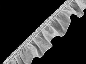 Premium White Organza Ruffle Trim (40mm) - Pleated Ribbon for Garments, Crafts & Decor