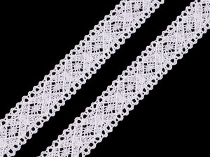 Premium 19mm Cotton Bobbin Lace Trim - Insertion Crochet Ribbon for Sewing, Crafts, Home Textiles, and DIY Decor