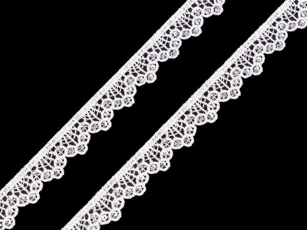 Elegant Off White Guipure Lace Trim with Sparkling Sequins, 14mm Width – Premium Decorative Border for Sewing, Apparel, and Crafts