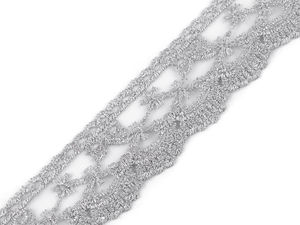 Premium Embroidered Organza Lace Ribbon (40mm) - Elegant Floral Trim for Apparel, Home Decor & Wedding Crafts