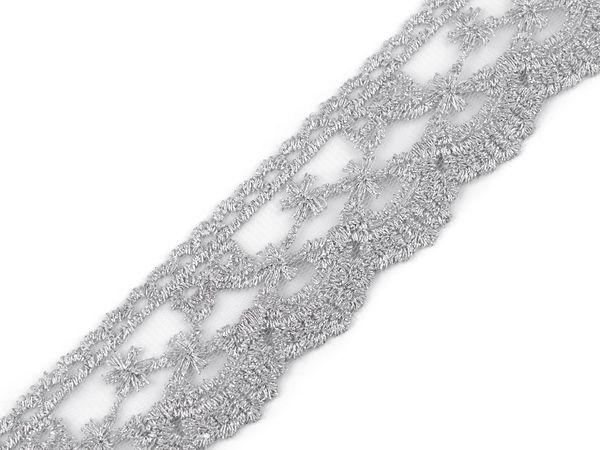 Premium Embroidered Organza Lace Ribbon (40mm) - Elegant Floral Trim for Apparel, Home Decor & Wedding Crafts
