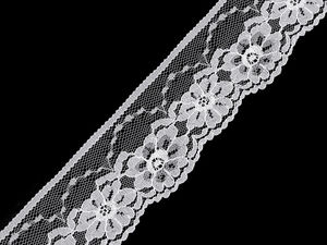 Premium White Nylon Lace Trim (45mm Width) – Elegant Decorative Ribbon for Crafts, Apparel, and Home Decor