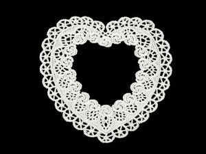 Elegant Lace Heart Applique Sew-On Patch for Clothing, Home Decor, and Crafts - Off White