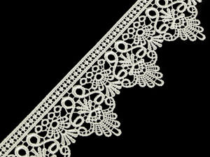 Premium 65mm Guipure Lace Trim - Elegant Vintage Floral Border for Garment Design & Costumes