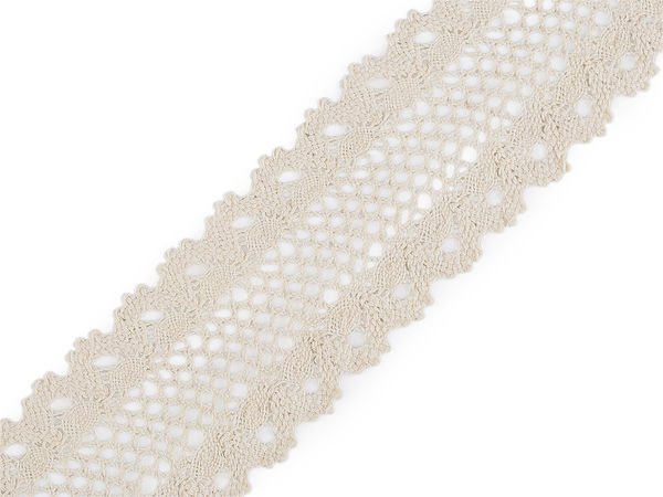 Premium Cotton Bobbin Lace Trim & Decorative Insert, 50mm Width