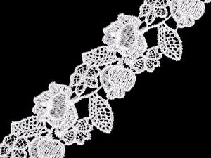 Premium 45mm Guipure Lace Trim Insert - Snow White Elegant Bridal, Communion, and Craft Ribbon