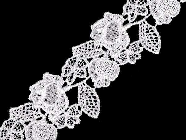 Premium 45mm Guipure Lace Trim Insert - Snow White Elegant Bridal, Communion, and Craft Ribbon