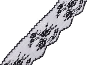 Premium 65mm Nylon Lace Trim with Delicate Motif for Crafts, Home Decor, and Apparel