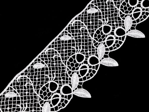 Premium Guipure Lace Trim (90mm Width) - Elegant Non-Elastic Floral Lace for Garment Embellishment and Home Decor