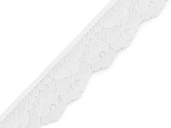 Premium White Stretch Elastic Lace Trim (28mm Width) - Soft, Non-Scratch Trim for Underwear, Apparel, and Accessories