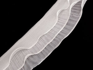 Premium Pleated Triple Ruffle Trim - 75mm Decorative Ribbon for Haberdashery and Crafts