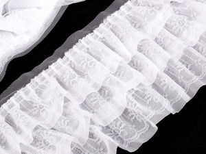Three-Row Ruffle Trim - 13.5 cm Wide Decorative Trimming for Sewing & Crafting