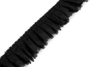Premium Three-Layer Pleated Ruffle Trim 50mm – Elegant Decorative Ribbon for Clothing, Weddings & Crafts