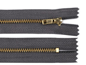 Premium Metal Closed-End Zipper No. 3 (18 cm) for Trousers, Apparel, and Accessories