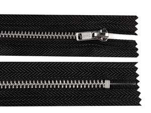 Premium No. 4 Closed-End Metal Zipper with Polished Silver Teeth (20cm)
