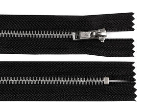 Premium No. 3 Closed-End Metal Zipper with Silver Teeth, 18 cm - Durable Zipper for Jeans, Sweatshirts, and Bags