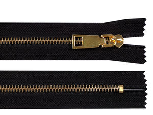 Premium No. 5 Closed-End Metal Zipper with Elegant High-Gloss Decorative Slider (24.5 cm)