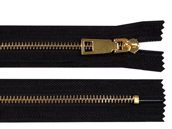 Premium No. 5 Closed-End Metal Zipper with Elegant High-Gloss Decorative Slider (24.5 cm)