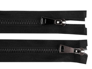 Premium No. 5 Two-Way Open-End Metal Zipper (50 cm) - Heavy-Duty Double Slider for Jackets and Coats