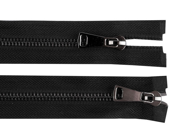 Premium No. 5 Two-Way Open-End Metal Zipper (50 cm) - Heavy-Duty Double Slider for Jackets and Coats