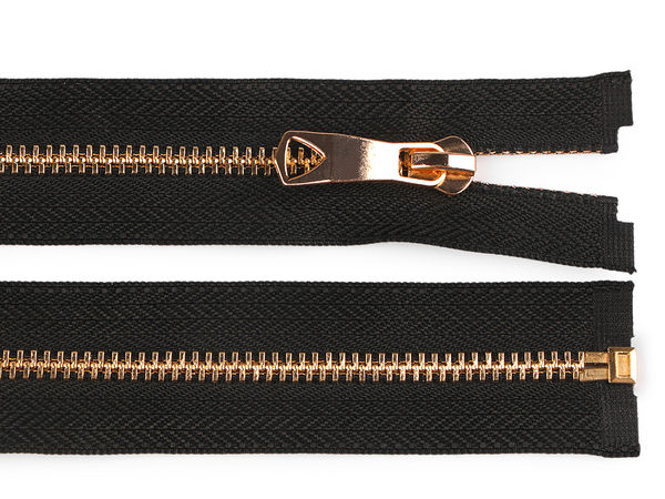 Premium Open-End Metal Zipper No. 5, 60cm Heavy-Duty Outerwear Zipper with Autolock Decorative Slider