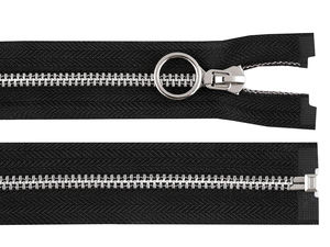 Premium Metal Zipper No. 5 - 80cm Open-End Heavy-Duty Zipper with Decorative Autolock Slider