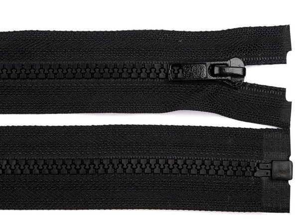 Premium No. 5 Open-End Plastic Zipper (105 cm) - Heavy-Duty Separating Jacket & Coat Fastener, Black