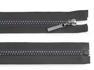 Premium Rainbow Effect No. 5 Open-End Plastic Zipper (70cm) - Heavy-Duty Separating Zipper for Jackets, Coats, and Sweatshirts