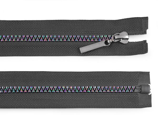 Premium Rainbow Effect No. 5 Open-End Plastic Zipper (70cm) - Heavy-Duty Separating Zipper for Jackets, Coats, and Sweatshirts
