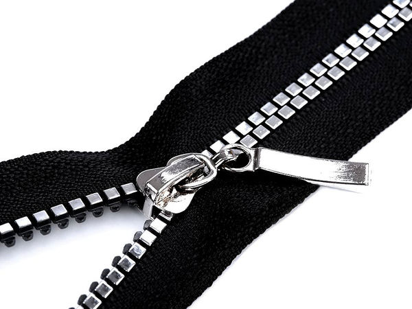 Premium Vislon Zipper No. 5, Open-End, 80cm - Heavy-Duty Plastic Zipper with Decorative Square Teeth