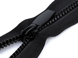 Premium No. 5 Open-End Vislon Plastic Zipper with Round Teeth, 70 cm - Black