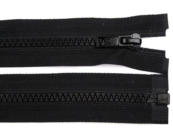 Premium No. 5 Open-End Vislon Plastic Zipper with Metal Slider (220cm) - Black