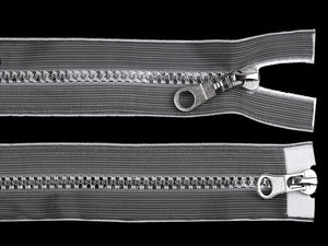 Premium No. 5 Two-Way Open-End Plastic Zipper, 90cm - Transparent & Silver