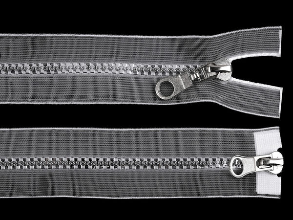 Premium No. 5 Two-Way Open-End Plastic Zipper, 90cm - Transparent & Silver