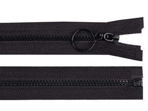 Premium No. 3 Plastic Open-End Zipper with O-Ring Pull - 70cm
