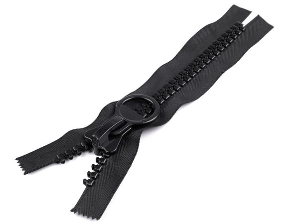 Premium Extra-Large No. 20 Plastic Zipper with Round Pull Slider (25 cm) - Black