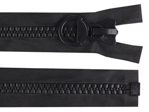 Heavy Duty No. 20 Extra-Large Black Plastic Zipper with Oversized Round Pull - Premium Chunky Zipper for Jackets, Coats, and Statement Outerwear