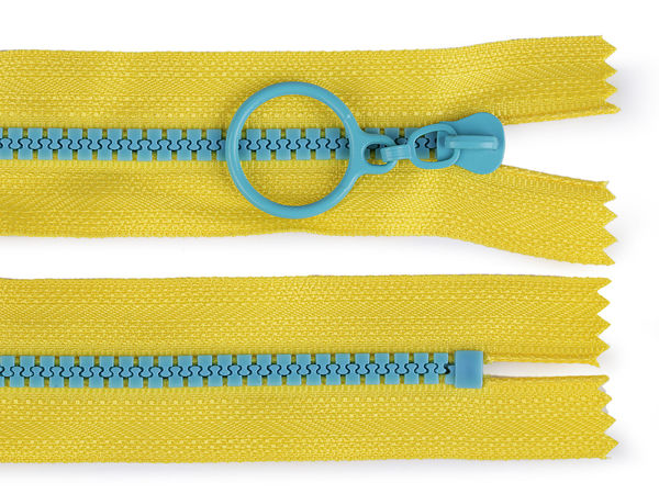 Premium No. 5 Closed-End Plastic Zipper (20 cm) with Contrast Teeth and Decorative Slider