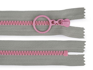 Premium No. 5 Indivisible Plastic Zipper (15cm) with Decorative Slider | Contrast Two-Tone Closed-End Zipper for Bags, Pouches & Crafts